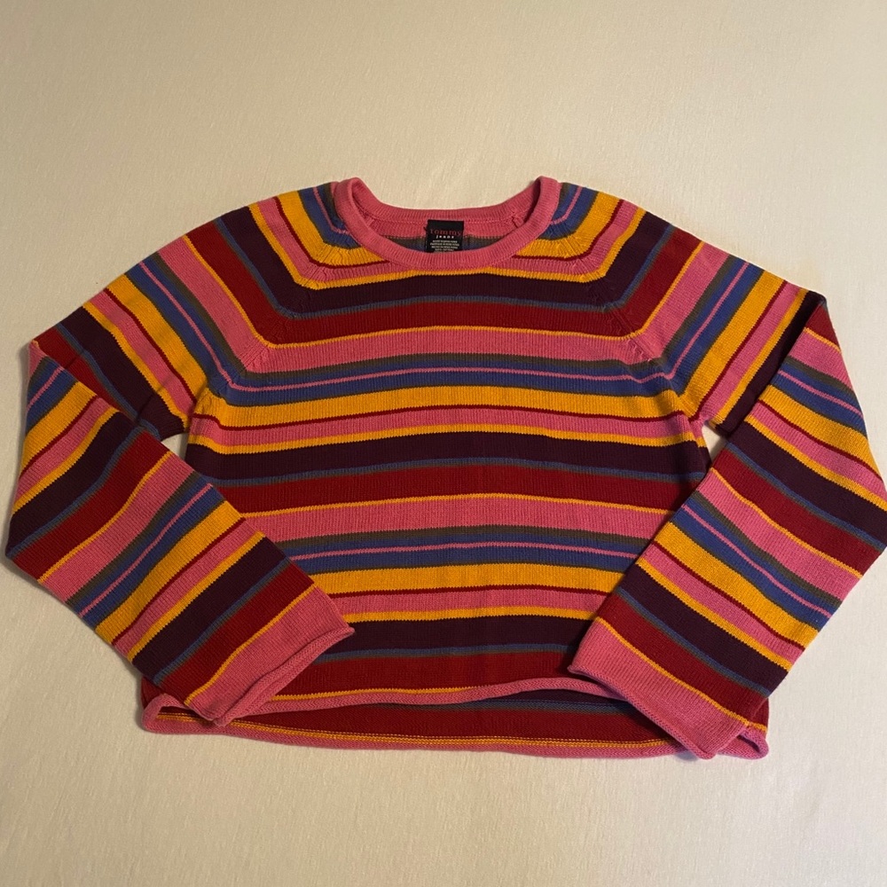 Cropped stripped sweater